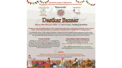 Vijayawada to host its first Dastkar Bazaar from February 23 to 29; artisan organisations and entrepreneurs from all over the nation will come together